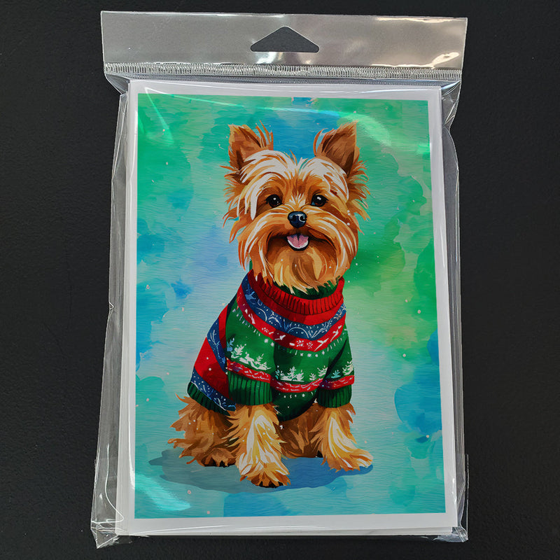 Yorkshire Terrier Yorkie Christmas Greeting Cards Pack of 8