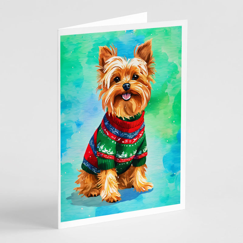 Yorkshire Terrier Yorkie Christmas Greeting Cards Pack of 8