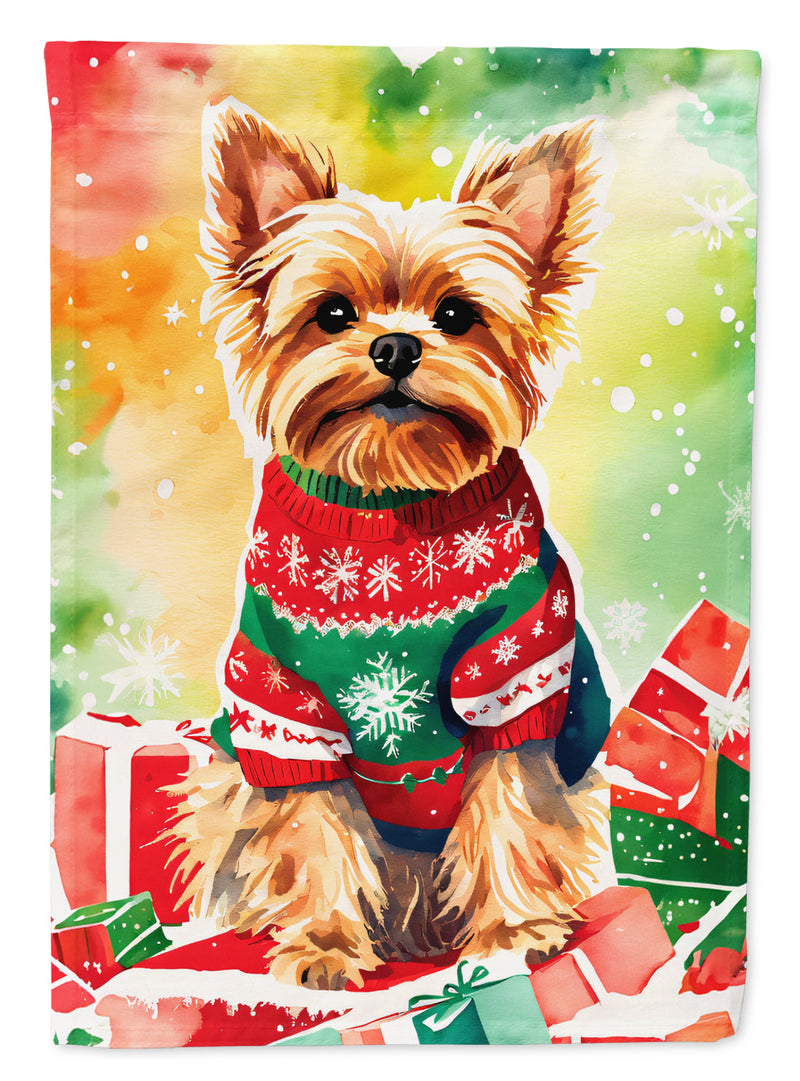 Yorkshire Terrier Yorkie Christmas House Flag