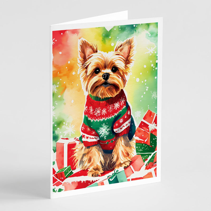 Yorkshire Terrier Yorkie Christmas Greeting Cards Pack of 8