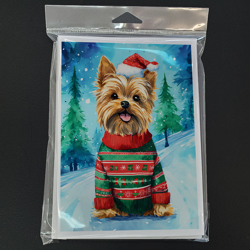 Yorkshire Terrier Yorkie Christmas Greeting Cards Pack of 8