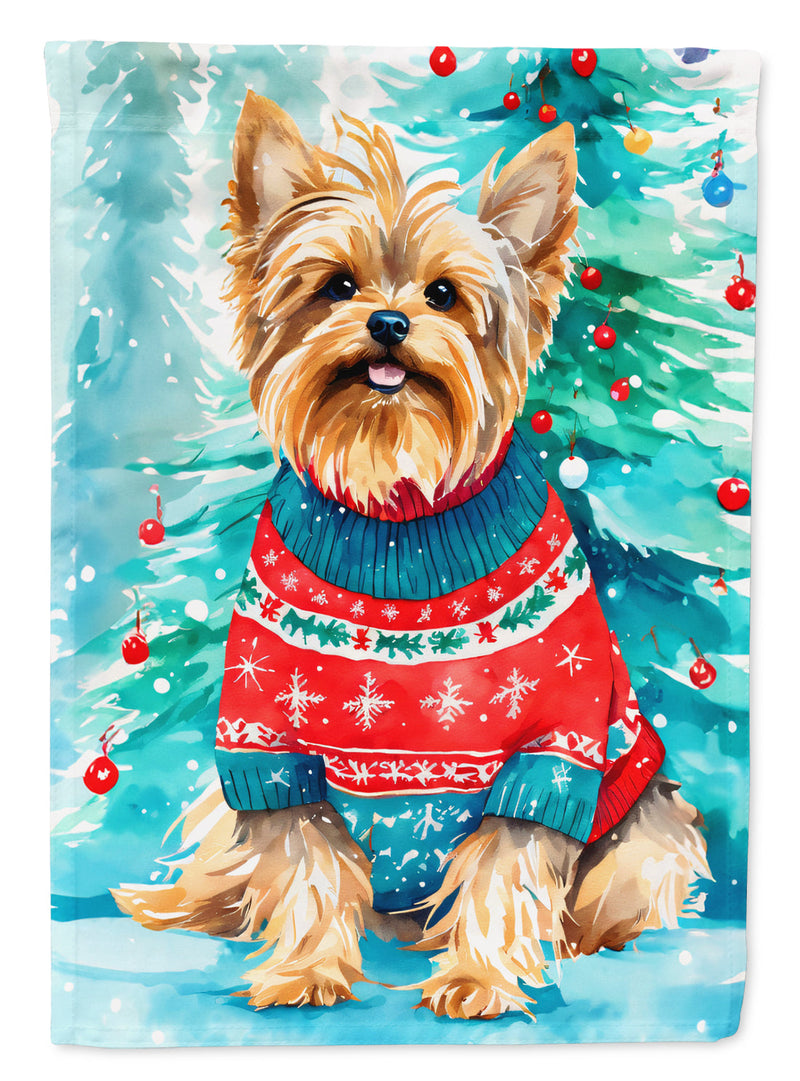 Yorkshire Terrier Yorkie Christmas House Flag