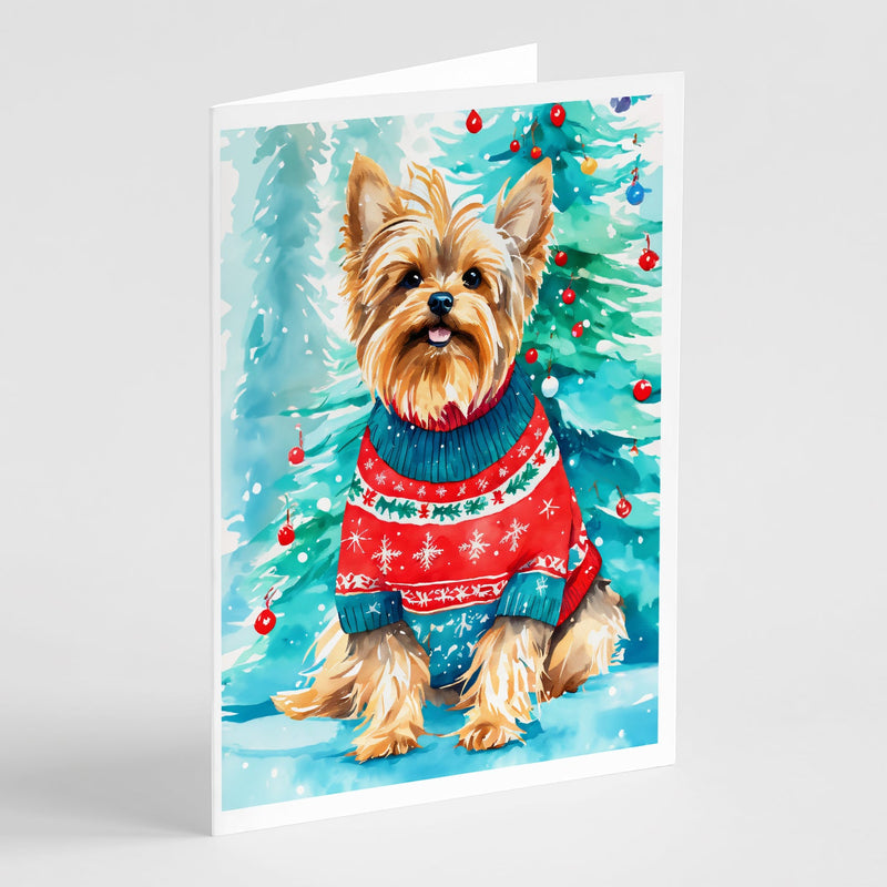 Yorkshire Terrier Yorkie Christmas Greeting Cards Pack of 8