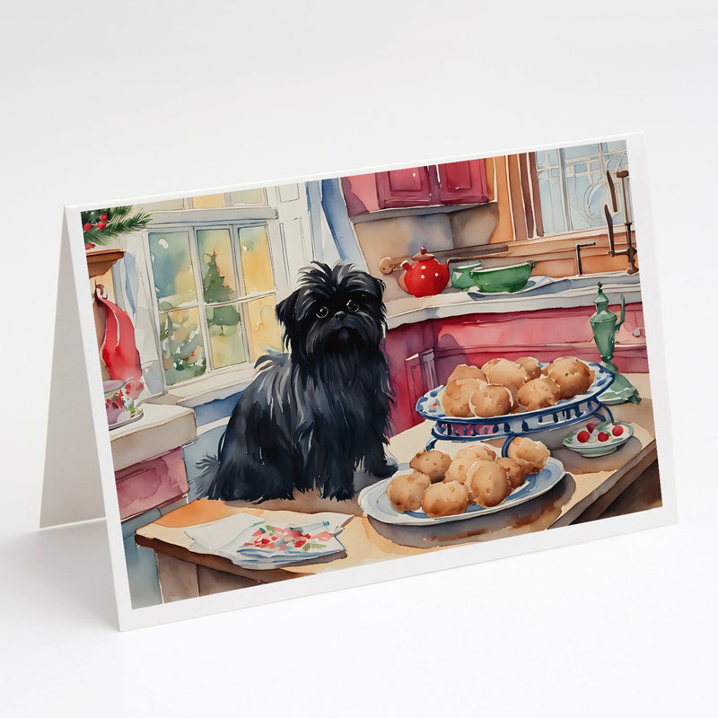 Affenpinscher Christmas Cookies Greeting Cards Pack of 8