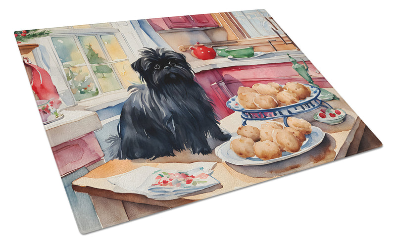 Affenpinscher Christmas Cookies Glass Cutting Board