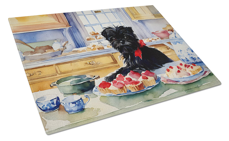 Affenpinscher Christmas Cookies Glass Cutting Board