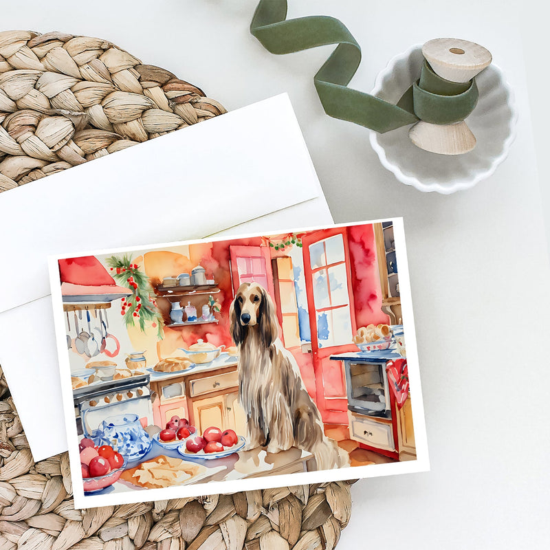 Afghan Hound Christmas Cookies Greeting Cards Pack of 8