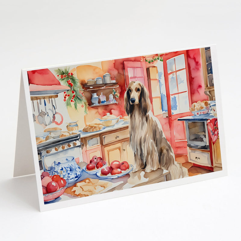 Afghan Hound Christmas Cookies Greeting Cards Pack of 8