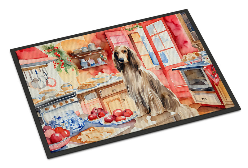 Afghan Hound Christmas Cookies Doormat