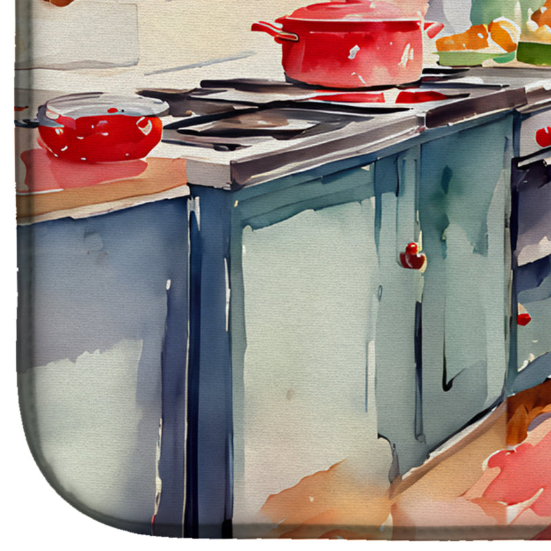 Airedale Terrier Christmas Cookies Dish Drying Mat