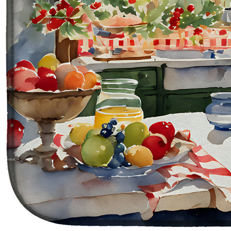 Airedale Terrier Christmas Cookies Dish Drying Mat