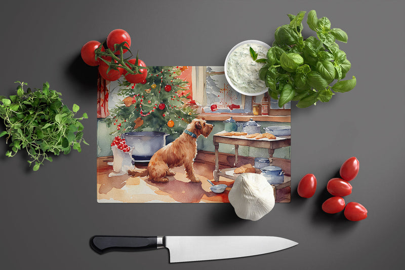 Airedale Terrier Christmas Cookies Glass Cutting Board