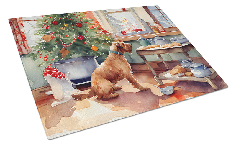 Airedale Terrier Christmas Cookies Glass Cutting Board