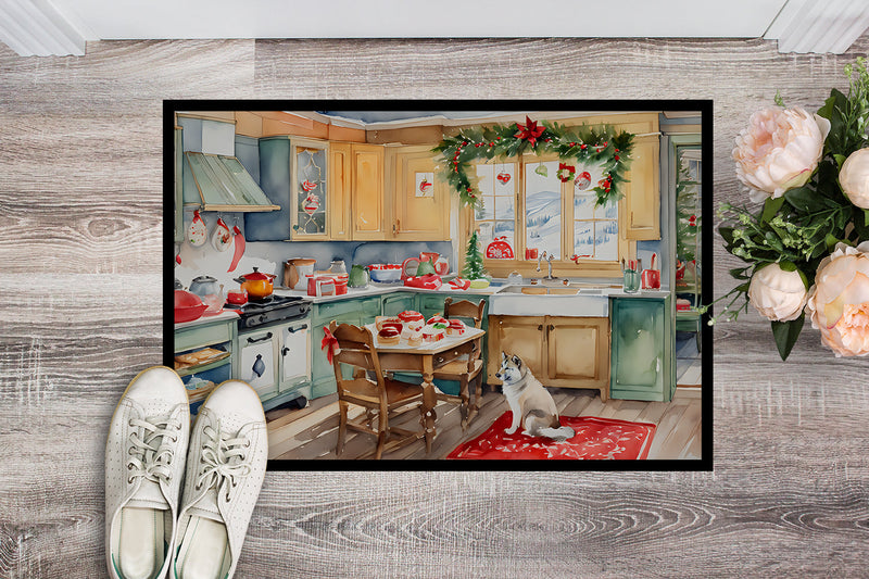 Alaskan Klee Kai Christmas Cookies Doormat-24x36 Indoor / Outdoor Rug | Made in USA