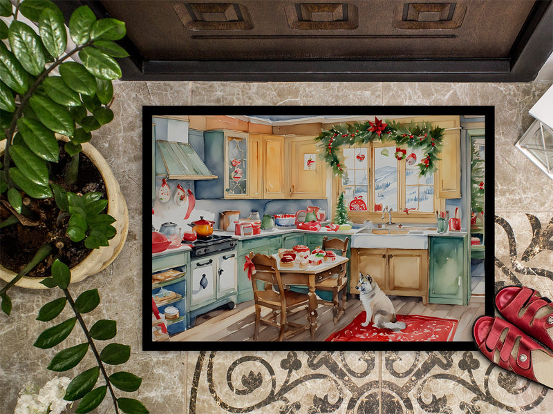 Alaskan Klee Kai Christmas Cookies Doormat-24x36 Indoor / Outdoor Rug | Made in USA