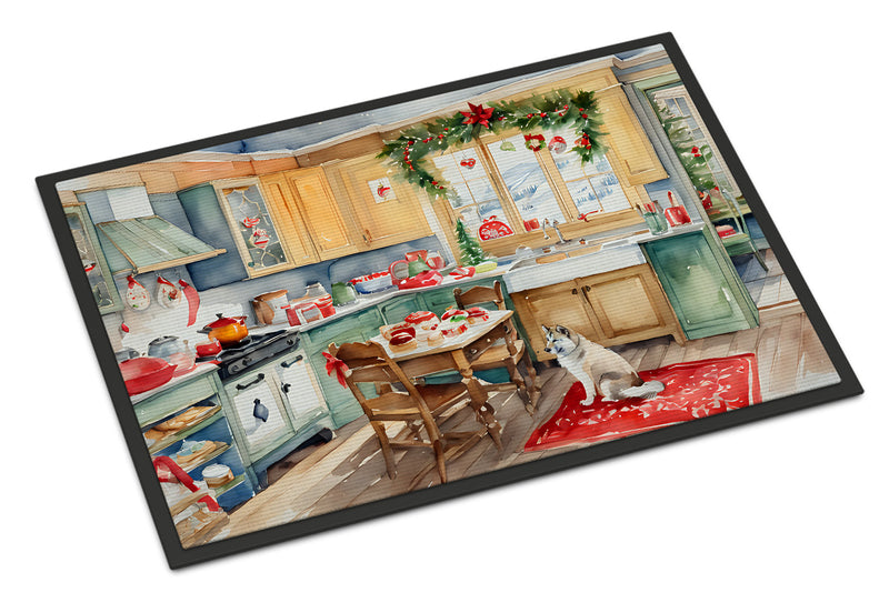 Alaskan Klee Kai Christmas Cookies Doormat-24x36 Indoor / Outdoor Rug | Made in USA