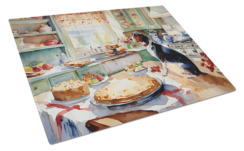 American English Coonhound Christmas Cookies Glass Cutting Boards – Durable, Decorative Kitchen Art