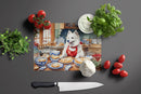 American Eskimo Christmas Cookies Glass Cutting Boards – Durable, Decorative Kitchen Art
