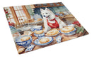 American Eskimo Christmas Cookies Glass Cutting Boards – Durable, Decorative Kitchen Art