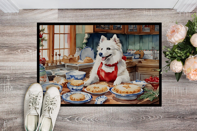 American Eskimo Christmas Cookies Doormat - 18X27 Indoor / Outdoor Rug | Made in USA