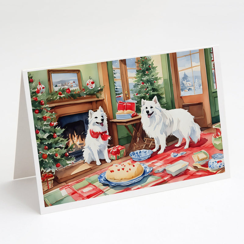 American Eskimo Christmas Cookies Greeting Cards Pack of 8