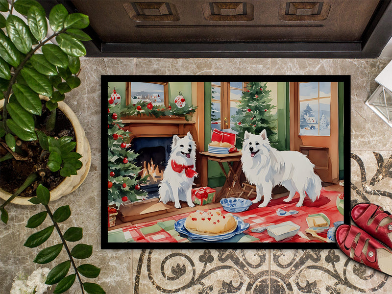 American Eskimo Christmas Cookies Doormat-24x36 Indoor / Outdoor Rug | Made in USA