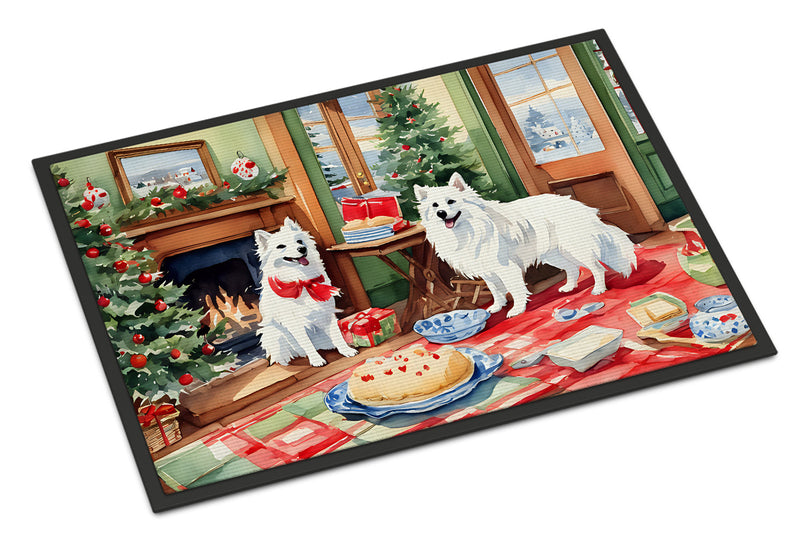 American Eskimo Christmas Cookies Doormat-24x36 Indoor / Outdoor Rug | Made in USA