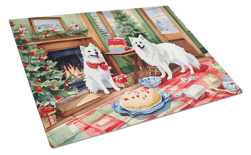 American Eskimo Christmas Cookies Glass Cutting Boards – Durable, Decorative Kitchen Art