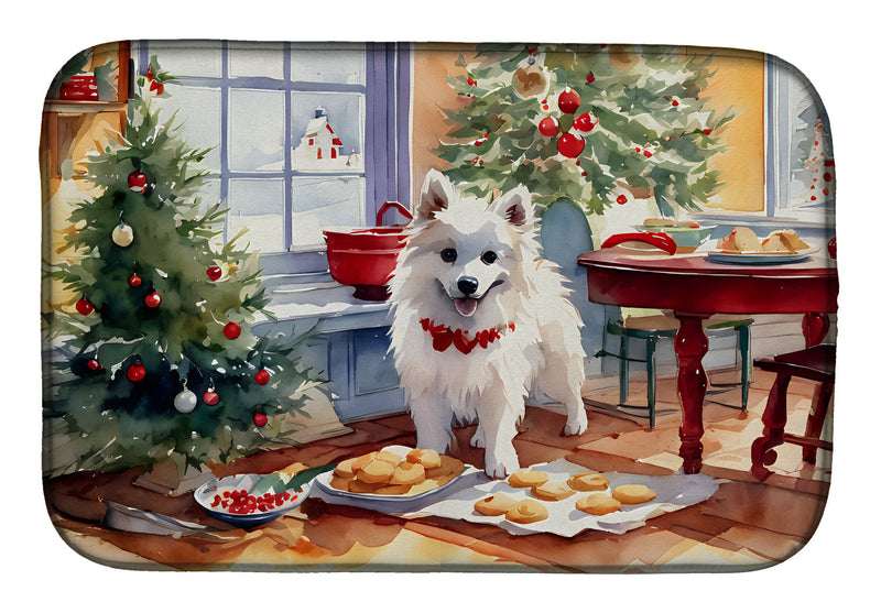 American Eskimo Christmas Cookies Dish Drying Mat