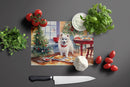 American Eskimo Christmas Cookies Glass Cutting Boards – Durable, Decorative Kitchen Art