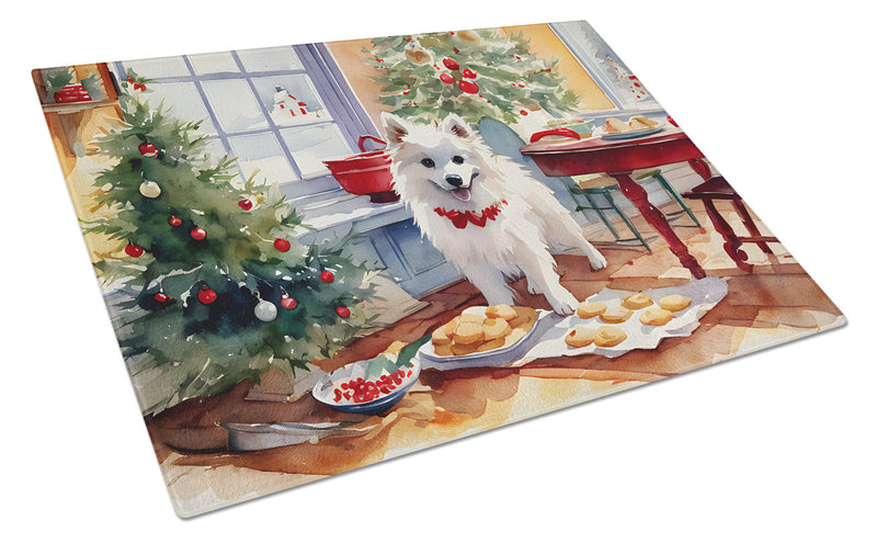 American Eskimo Christmas Cookies Glass Cutting Boards – Durable, Decorative Kitchen Art