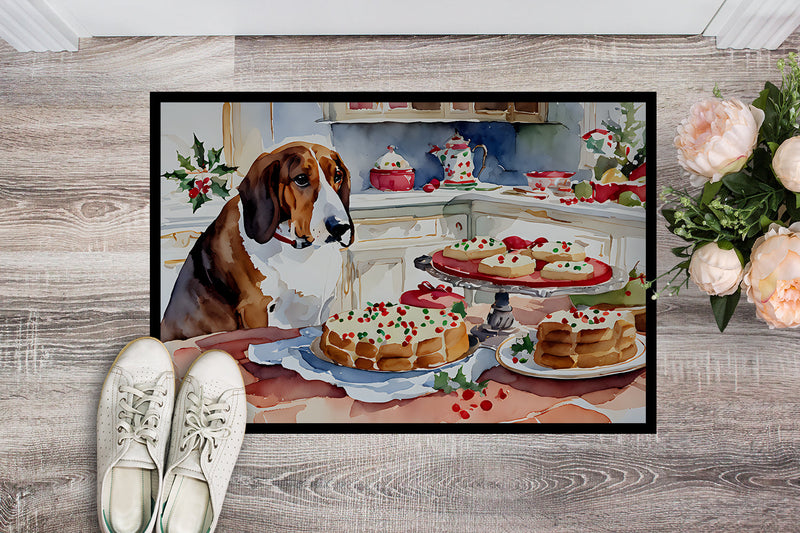 Basset Hound Christmas Cookies Doormat-24x36 Indoor / Outdoor Rug | Made in USA
