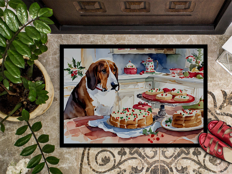 Basset Hound Christmas Cookies Doormat-24x36 Indoor / Outdoor Rug | Made in USA
