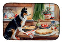 Border Collie Christmas Cookies Dish Drying Mat