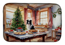 Border Collie Christmas Cookies Dish Drying Mat