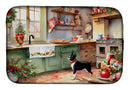 Boston Terrier Christmas Cookies Dish Drying Mat