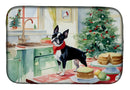 Boston Terrier Christmas Cookies Dish Drying Mat