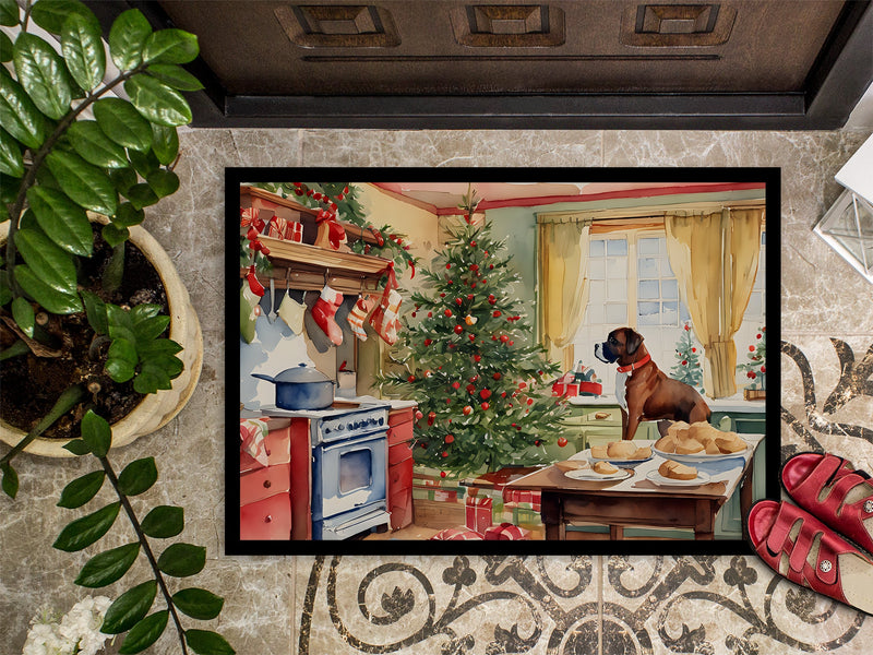 Boxer Christmas Cookies Doormat - 18X27 Indoor / Outdoor Rug | Made in USA