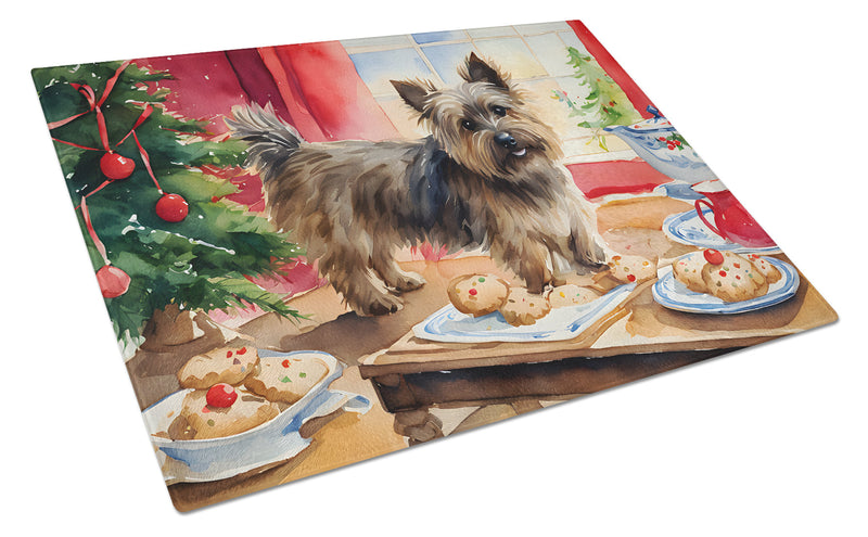Cairn Terrier Christmas Cookies Glass Cutting Boards – Durable, Decorative Kitchen Art