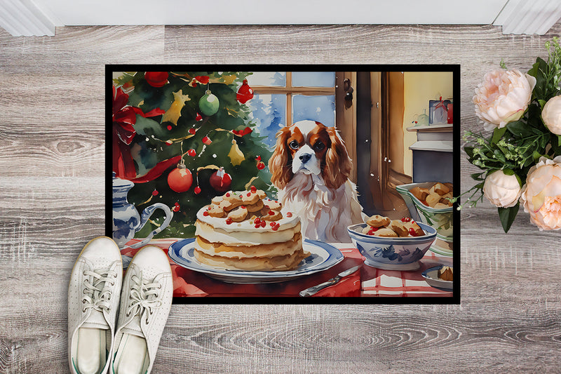 Cavalier Spaniel Christmas Cookies Doormat - 18X27 Indoor / Outdoor Rug | Made in USA