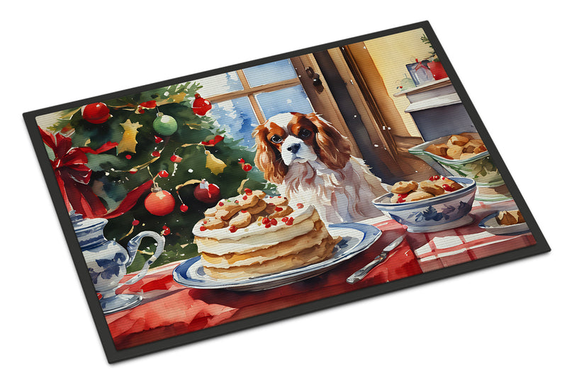 Cavalier Spaniel Christmas Cookies Doormat - 18X27 Indoor / Outdoor Rug | Made in USA