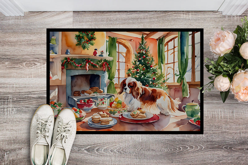 Cavalier Spaniel Christmas Cookies Doormat - 18X27 Indoor / Outdoor Rug | Made in USA