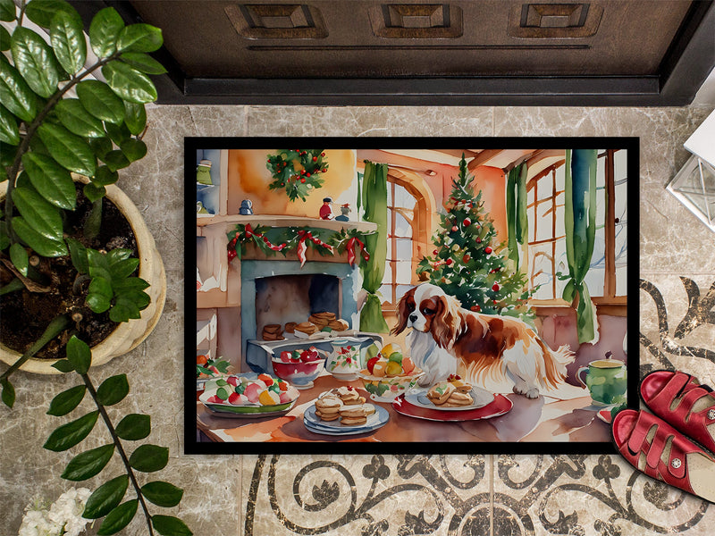 Cavalier Spaniel Christmas Cookies Doormat - 18X27 Indoor / Outdoor Rug | Made in USA