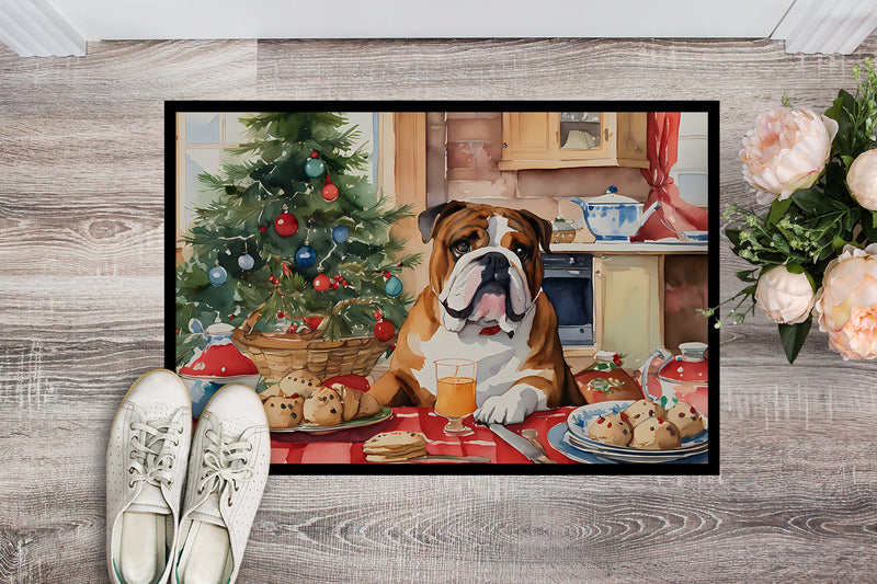 English Bulldog Christmas Cookies Doormat - 18X27 Indoor / Outdoor Rug | Made in USA