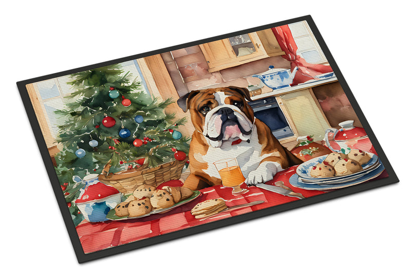 English Bulldog Christmas Cookies Doormat - 18X27 Indoor / Outdoor Rug | Made in USA