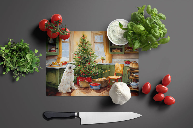 Great Pyrenees Christmas Cookies Glass Cutting Boards – Durable, Decorative Kitchen Art