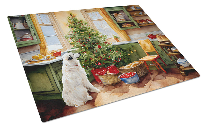 Great Pyrenees Christmas Cookies Glass Cutting Boards – Durable, Decorative Kitchen Art