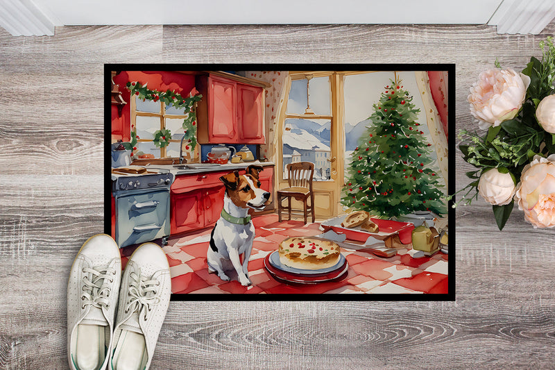 Jack Russell Terrier Christmas Cookies Doormat - 18X27 Indoor / Outdoor Rug | Made in USA