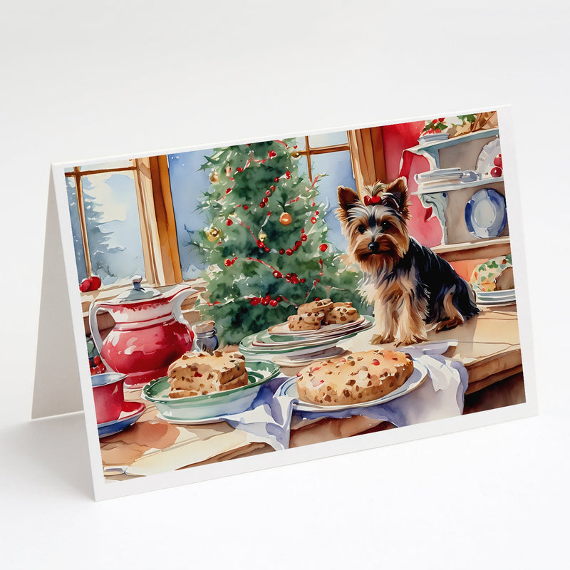 Yorkshire Terrier Yorkie Christmas Cookies Greeting Cards Pack of 8