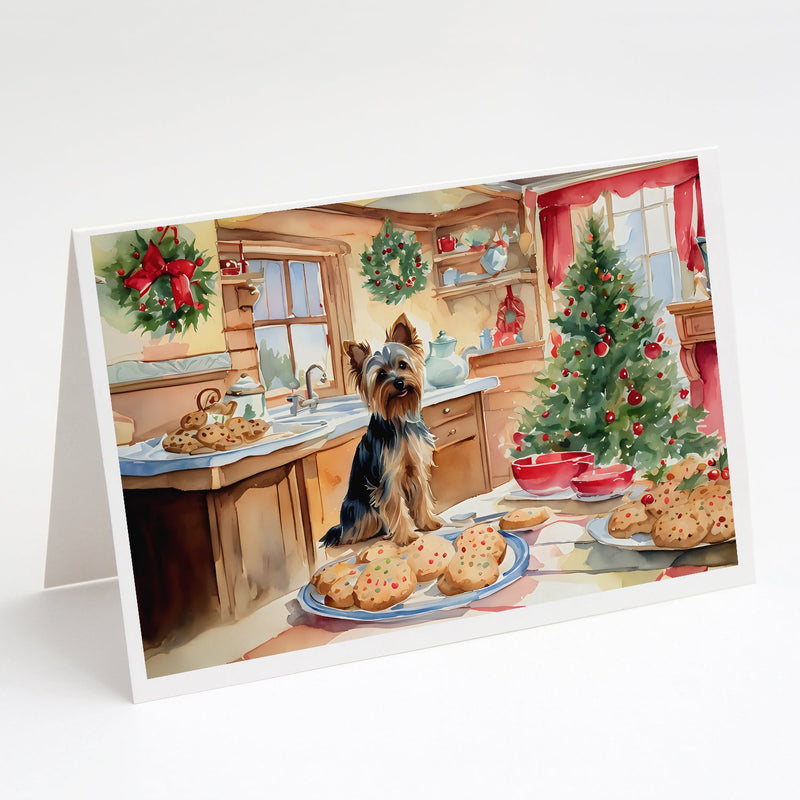 Yorkshire Terrier Yorkie Christmas Cookies Greeting Cards Pack of 8